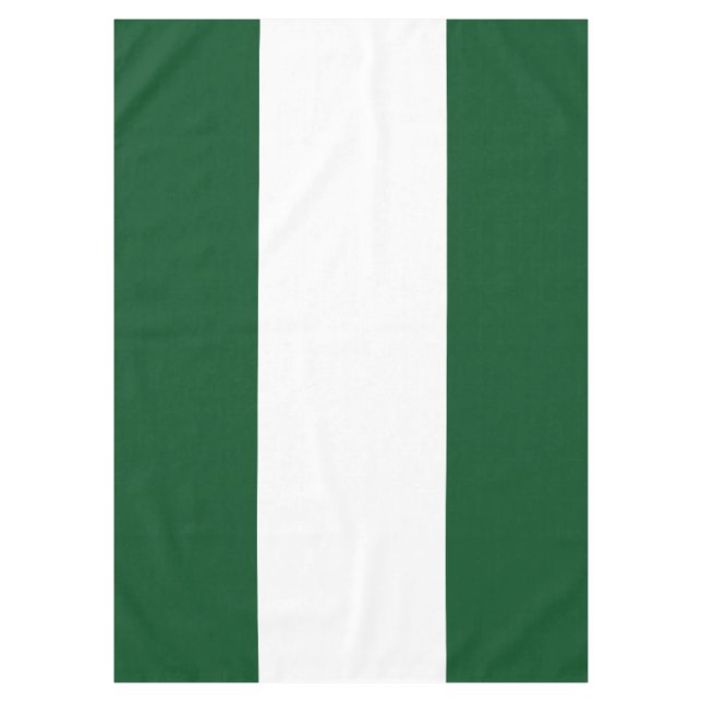 Festive Sporty Wide Camp Green White Stripes Tablecloth (Front)