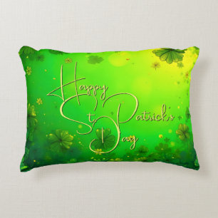 Festive St. Patrick’s Day Greetings Accent Pillow