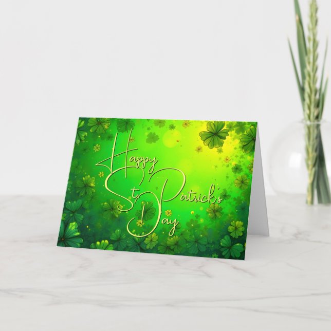 Festive St. Patrick’s Day Greetings Card (Front)