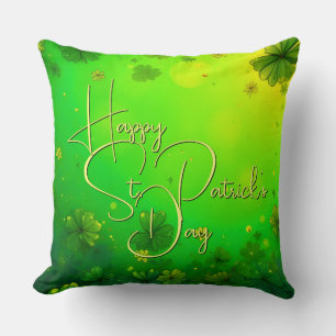 Festive St. Patrick’s Day Greetings Throw Pillow