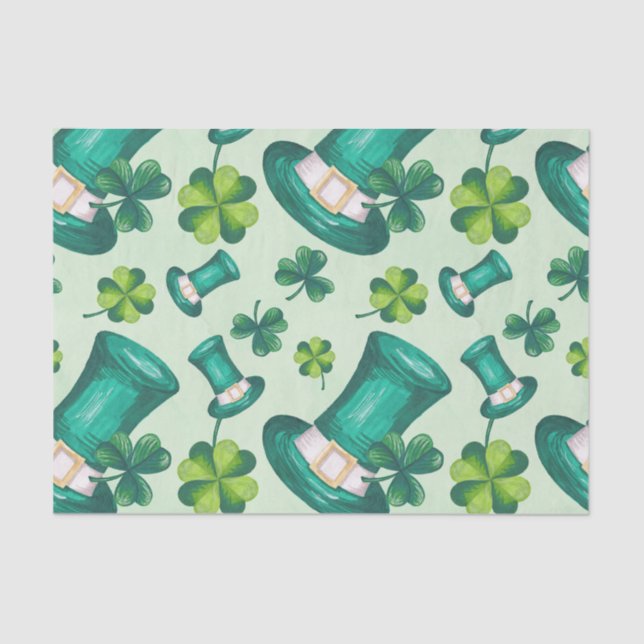 Festive St. Patrick's Day Green  Tissue Paper (Front)