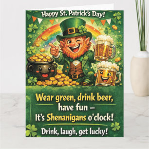 Festive St. Patrick's Day Leprechaun Greeting Card