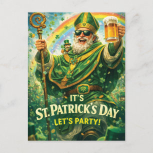 Festive St. Patrick's Day Party Illustration  Postcard
