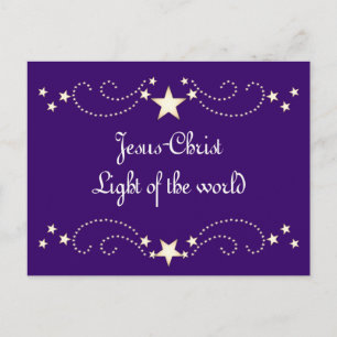 Festive star border postcard