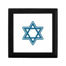 Festive Star of David Wooden Jewellery Keepsake Bo