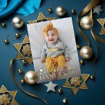 Festive Starry Happy Hanukkah Photo Gold Foil Holiday Postcard<br><div class="desc">Happy Hanukkah with jewish stars in real foil; choose from gold,  rose gold or silver. Dark photo overlay optional. Customize the backside colour,  text or add more photos if desired.</div>