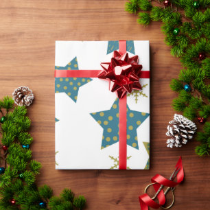 Festive starry pattern wrapping paper