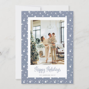 Festive Starry Photo Happy Holidays Card