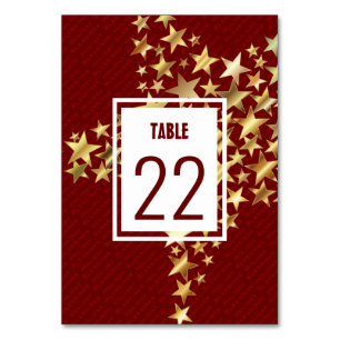 FESTIVE STARS Holiday Blessings Customizable White Table Number