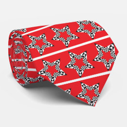 Festive stars red neck tie