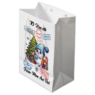 Festive Sticker Holiday Sack Medium Gift Bag