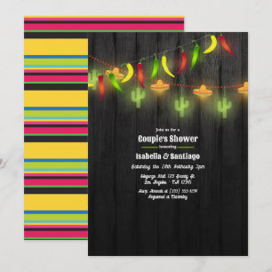 Festive String Lights Fiesta Couple's Shower Invitation
