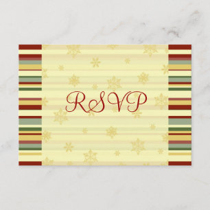 Festive Stripes Christmas Wedding RSVP Cards
