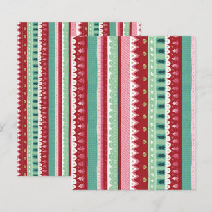 Festive Stripes Elf Christmas Scrapbook Paper