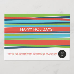 Festive Stripes Flat Invitation