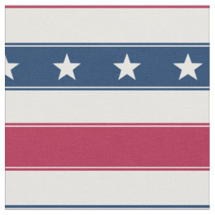 Festive Stripes & Stars (medium scale horizontal) Fabric