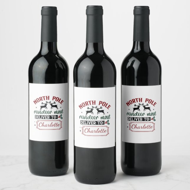 Festive surprise delivery sign wine label (Bottles)