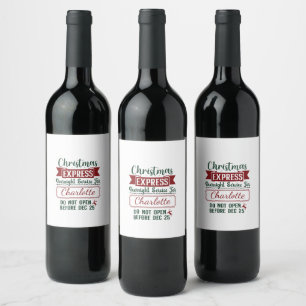 Festive surprise delivery sign wine label