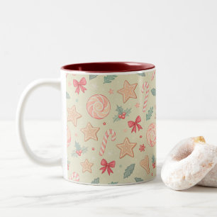 Festive Sweets Coquette Christmas Two-Tone Coffee Mug