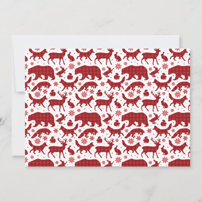 Festive Tabby Cat Christmas Pattern Holiday Card (Front)