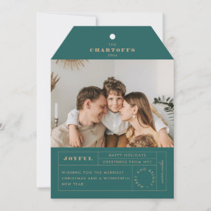 Festive Tag Flat Holiday Card