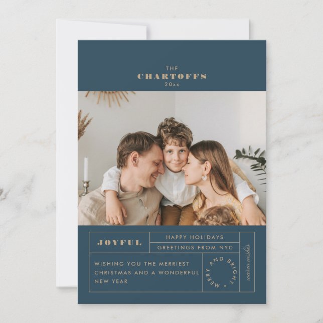 Festive Tag Flat Holiday Card (Front)