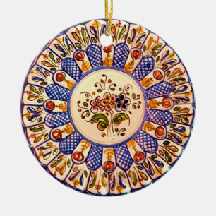 Festive Talavera Cinco Ceramic Ornament