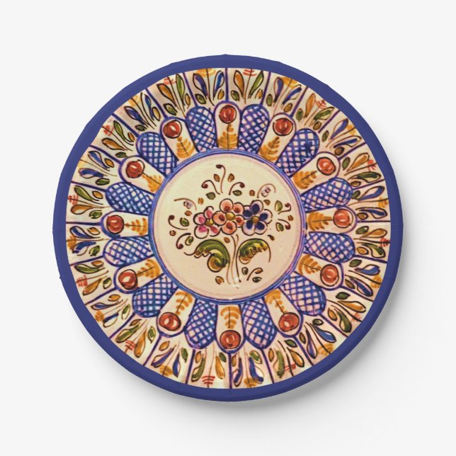 Festive Talavera Cinco Paper Plate (Front)