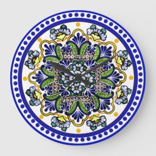 Festive Talavera Five Large Clock