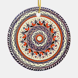 Festive Talavera Uno Ceramic Ornament