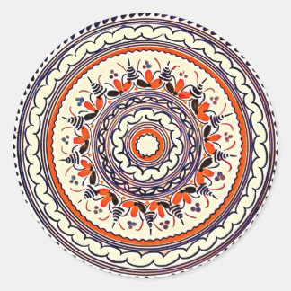 Festive Talavera Uno Classic Round Sticker