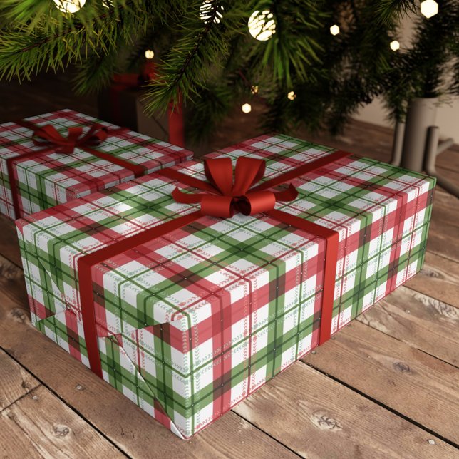 Festive Tartan Plaid Chequered Christmas  Wrapping Paper (Creator Uploaded)