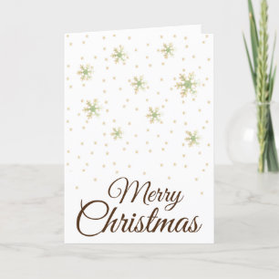Festive Tender Snowflakes Merry Christmas Script Holiday Card