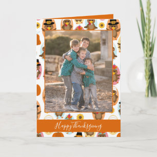 Festive Thanksgiving Family Photo Card