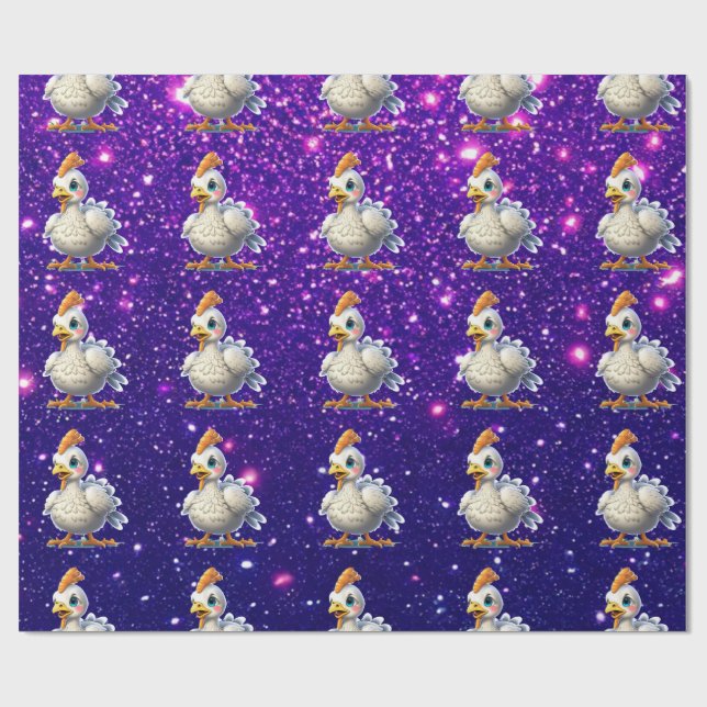 Festive Thanksgiving Turkey Themed Holiday Wrapping Paper (Flat)