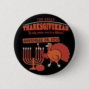 Festive 'Thanksgivukkah' 2 Inch Round Button