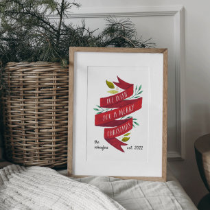 Festive Tidings   Personalized Christmas Holiday Poster