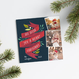 Festive Tidings   Square Holiday Photo Card