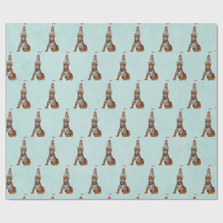 FESTIVE TIGER & OWL Wrapping Paper