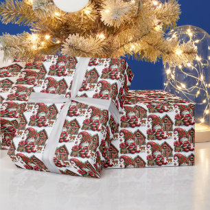 Festive tiled Christmas cocoa gnome Wrapping Paper