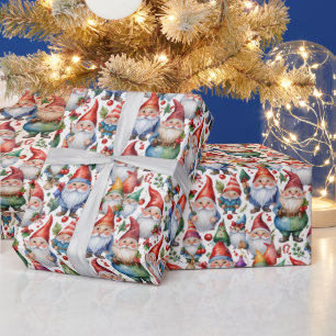 Festive tiled Christmas gnome Wrapping Paper
