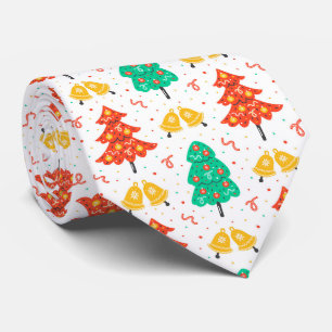 festive tiled Christmas tree pattern Tie