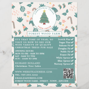 Festive Tree & Background, Christmas Tree Sales Flyer