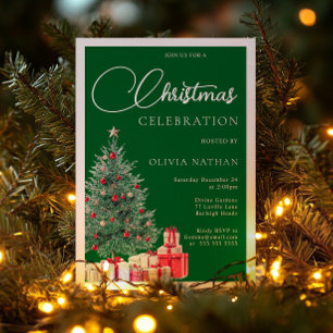 Festive Tree Christmas Party Green & Silver