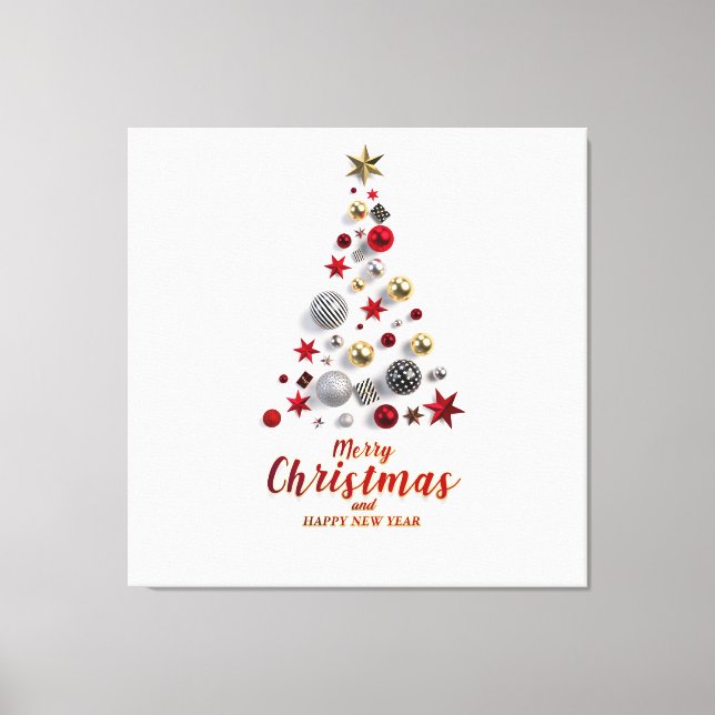 “Festive Tree in Snow”  Canvas Print (Front)