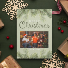 Festive Trendy Personalized Merry Christmas Family