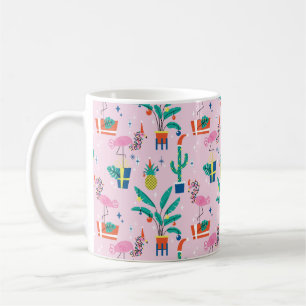 Festive Tropical Christmas Pattern Coffee Mug