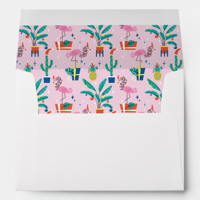 Festive Tropical Christmas Pattern Envelope (Back (Bottom))