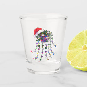 Festive Tropical Houseplant Wearing a Santa Hat Shot Glass
