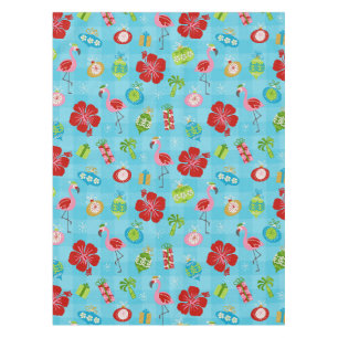 Festive Tropics Hawaiian Holiday Mid Century Mod Tablecloth